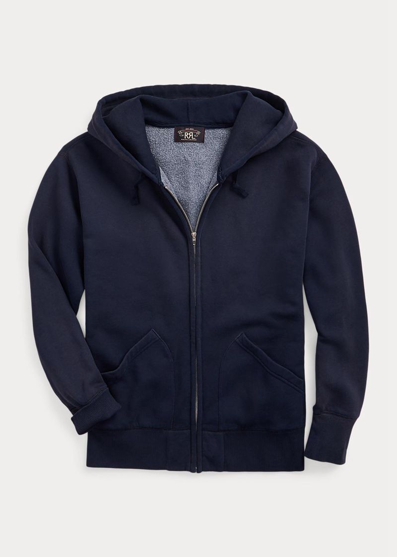 RRL パーカー メンズ ネイビー フリース Full-zip UCXZF8314